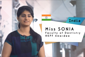 Hong Kong PhD Fellowship Awardee - Miss SONIA (Faculty of Dentistry)